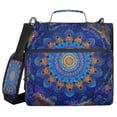 thumbnail image 1 of Water-Resistant 3-Ring Binder Organizer with Multiple Pockets Zipper Binder Bag for Office Blue Kaleidoscopic Pattern, 1 of 8