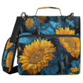 thumbnail image 1 of Water-Resistant 3-Ring Binder Organizer with Multiple Pockets Zipper Binder Bag for Office Blue Leaves and Sunflowers, 1 of 8