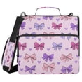 thumbnail image 1 of Water-Resistant 3-Ring Binder Organizer with Multiple Pockets Zipper Binder Bag for Office Bows and Heart Pattern, 1 of 8