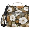 thumbnail image 1 of Water-Resistant 3-Ring Binder Organizer with Multiple Pockets Zipper Binder Bag for Office Camouflage White Flowers, 1 of 8
