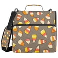thumbnail image 1 of Water-Resistant 3-Ring Binder Organizer with Multiple Pockets Zipper Binder Bag for Office Cartoon Candy Corn, 1 of 8