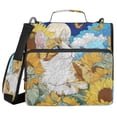 thumbnail image 1 of Water-Resistant 3-Ring Binder Organizer with Multiple Pockets Zipper Binder Bag for Office Cat Lies in The Sunflowers, 1 of 8