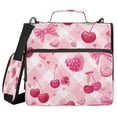 thumbnail image 1 of Water-Resistant 3-Ring Binder Organizer with Multiple Pockets Zipper Binder Bag for Office Cherry and Pink Bow Pattern, 1 of 8