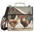 thumbnail image 1 of Water-Resistant 3-Ring Binder Organizer with Multiple Pockets Zipper Binder Bag for Office Chicken and Rooster, 1 of 8
