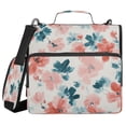 thumbnail image 1 of Water-Resistant 3-Ring Binder Organizer with Multiple Pockets Zipper Binder Bag for Office Coral and Teal Floral Pattern, 1 of 8