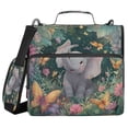 thumbnail image 1 of Water-Resistant 3-Ring Binder Organizer with Multiple Pockets Zipper Binder Bag for Office Cute Elephant, 1 of 8