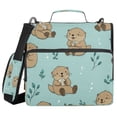 thumbnail image 1 of Water-Resistant 3-Ring Binder Organizer with Multiple Pockets Zipper Binder Bag for Office Cute Otter Pattern, 1 of 8