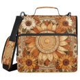 thumbnail image 1 of Water-Resistant 3-Ring Binder Organizer with Multiple Pockets Zipper Binder Bag for Office Decorative Sun Design, 1 of 8