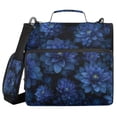 thumbnail image 1 of Water-Resistant 3-Ring Binder Organizer with Multiple Pockets Zipper Binder Bag for Office Deep Blue Flower, 1 of 8