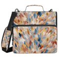 thumbnail image 1 of Water-Resistant 3-Ring Binder Organizer with Multiple Pockets Zipper Binder Bag for Office Earthy Colors Watercolor-textured, 1 of 8