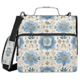 thumbnail image 1 of Water-Resistant 3-Ring Binder Organizer with Multiple Pockets Zipper Binder Bag for Office Elegant and Timeless Blue Flower, 1 of 8