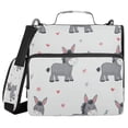 thumbnail image 1 of Water-Resistant 3-Ring Binder Organizer with Multiple Pockets Zipper Binder Bag for Office Grey Cute Donkeys Pattern, 1 of 8