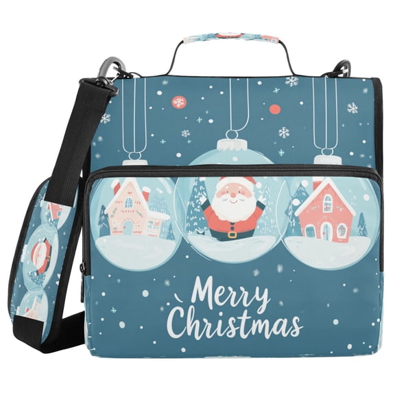 Water-Resistant 3-Ring Binder Organizer with Multiple Pockets Zipper Binder Bag for Office Hanging Glass Ornaments