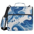 thumbnail image 1 of Water-Resistant 3-Ring Binder Organizer with Multiple Pockets Zipper Binder Bag for Office Indigo Blue Tie-dye Pattern, 1 of 8
