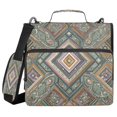 thumbnail image 1 of Water-Resistant 3-Ring Binder Organizer with Multiple Pockets Zipper Binder Bag for Office Intricate Brown Batik Pattern, 1 of 8