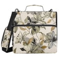 thumbnail image 1 of Water-Resistant 3-Ring Binder Organizer with Multiple Pockets Zipper Binder Bag for Office Lily Motifs Pattern, 1 of 8