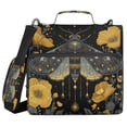 thumbnail image 1 of Water-Resistant 3-Ring Binder Organizer with Multiple Pockets Zipper Binder Bag for Office Mystical Moth Pattern, 1 of 8