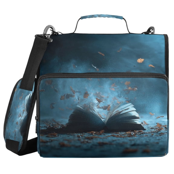 Water-Resistant 3-Ring Binder Organizer with Multiple Pockets Zipper Binder Bag for Office Opened Book Pages