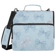 thumbnail image 1 of Water-Resistant 3-Ring Binder Organizer with Multiple Pockets Zipper Binder Bag for Office Pastel Blue Bows and Dots, 1 of 8