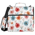 thumbnail image 1 of Water-Resistant 3-Ring Binder Organizer with Multiple Pockets Zipper Binder Bag for Office Pastel Watercolor Floral Pattern, 1 of 8