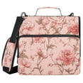 thumbnail image 1 of Water-Resistant 3-Ring Binder Organizer with Multiple Pockets Zipper Binder Bag for Office Pink Flowers, 1 of 8