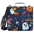 thumbnail image 1 of Water-Resistant 3-Ring Binder Organizer with Multiple Pockets Zipper Binder Bag for Office Purple Cute Halloween Icon, 1 of 8