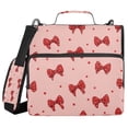 thumbnail image 1 of Water-Resistant 3-Ring Binder Organizer with Multiple Pockets Zipper Binder Bag for Office Red Bows and Polka Dots, 1 of 8