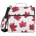 thumbnail image 1 of Water-Resistant 3-Ring Binder Organizer with Multiple Pockets Zipper Binder Bag for Office Red Maple Leaves, 1 of 8