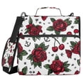 thumbnail image 1 of Water-Resistant 3-Ring Binder Organizer with Multiple Pockets Zipper Binder Bag for Office Red Roses and Cherries, 1 of 8