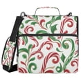 thumbnail image 1 of Water-Resistant 3-Ring Binder Organizer with Multiple Pockets Zipper Binder Bag for Office Red and Green Candy-cane, 1 of 8