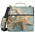 thumbnail image 1 of Water-Resistant 3-Ring Binder Organizer with Multiple Pockets Zipper Binder Bag for Office Starfish with Flowers, 1 of 8