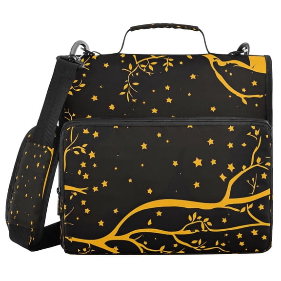 Water-Resistant 3-Ring Binder Organizer with Multiple Pockets Zipper Binder Bag for Office Starry Night Sky