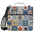 thumbnail image 1 of Water-Resistant 3-Ring Binder Organizer with Multiple Pockets Zipper Binder Bag for Office Various Brightly Colored Shapes, 1 of 8
