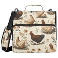 thumbnail image 1 of Water-Resistant 3-Ring Binder Organizer with Multiple Pockets Zipper Binder Bag for Office Various Poses Chickens Pattern, 1 of 8