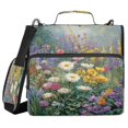 thumbnail image 1 of Water-Resistant 3-Ring Binder Organizer with Multiple Pockets Zipper Binder Bag for Office Vibrant Garden Filled, 1 of 8