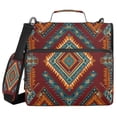 thumbnail image 1 of Water-Resistant 3-Ring Binder Organizer with Multiple Pockets Zipper Binder Bag for Office Vibrant Tribal Pattern, 1 of 8