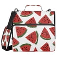 thumbnail image 1 of Water-Resistant 3-Ring Binder Organizer with Multiple Pockets Zipper Binder Bag for Office Watermelon Slice Pattern, 1 of 8