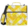 thumbnail image 1 of Water-Resistant 3-Ring Binder Organizer with Multiple Pockets Zipper Binder Bag for Office Yellow and White Checkered Squares, 1 of 8