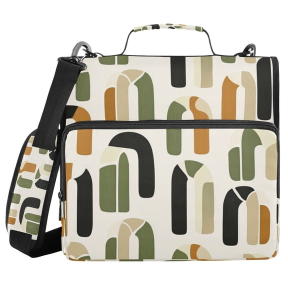 Water-Resistant 3-Ring Binder Organizer with Multiple Pockets Zipper Binder Bag for Office Arch Motif