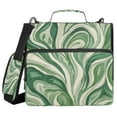 thumbnail image 1 of Water-Resistant 3-Ring Binder Organizer with Multiple Pockets Zipper Binder Bag for Office Green and White Swirling Lines, 1 of 8