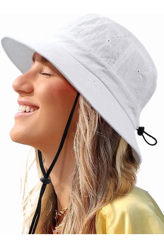 Water-Resistant Bucket Hat for Women Men Rain Hat UPF 50+ Boonie Sun Hat Foldable Summer Floppy Fishing Safari Hats