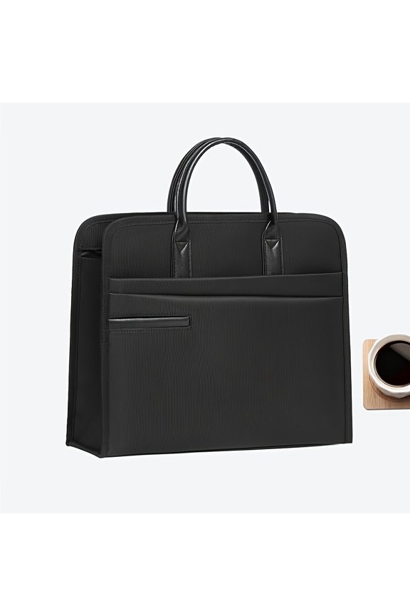 Water Resistant Canvas Laptop Briefcase, Fits 15.6-16 Inch Notebook Office File Bag