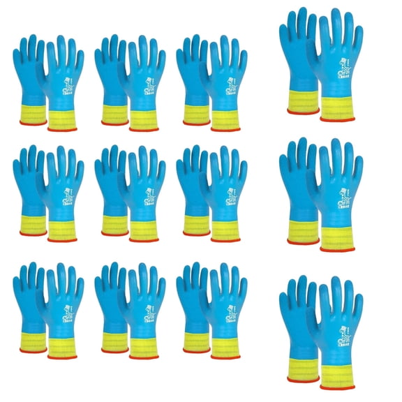 Water Resistant Child Protective Gloves 12 Pair Enhancing Grip Latex Hand Wear, High Elasticity Cuffs, for Any Scenario