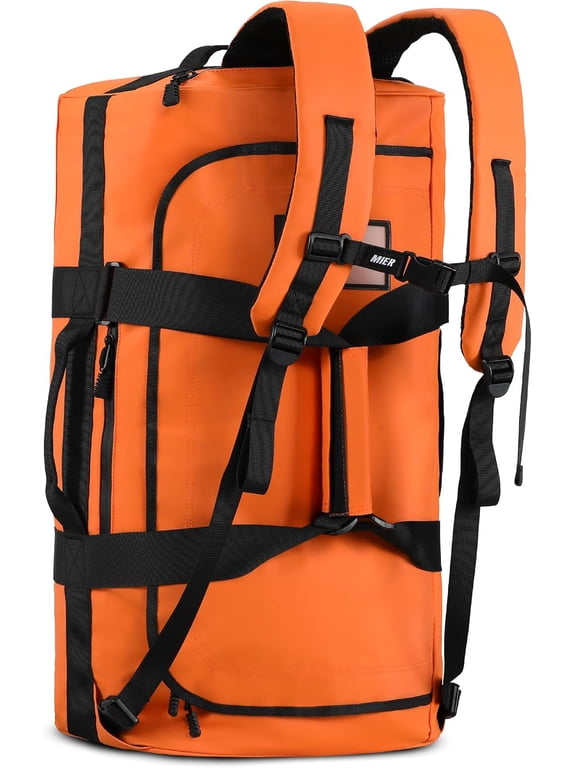 Water Resistant Convertible Backpack Duffel Bag 90 L Orange
