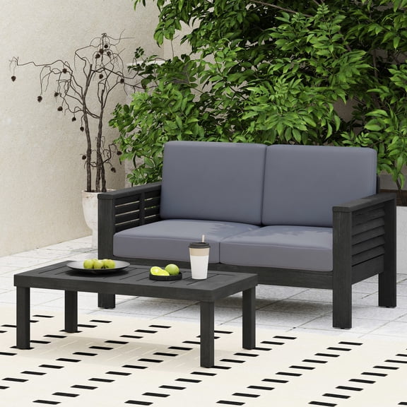 Water-Resistant Cushions, Acacia Frame / Outdoor Set for Patio Enjoyment