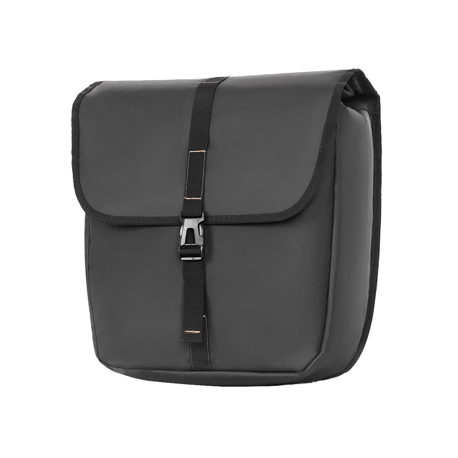 Water Resistant Cycling Panniers Bag Large Capacity Rear Seat Trunk Bag for Bicycle Rack, Premium Leather Commuter Carrier Bag, 13.8x6.7x15.4 inches (35x17x39 cm), Quick Installation, Single Pack