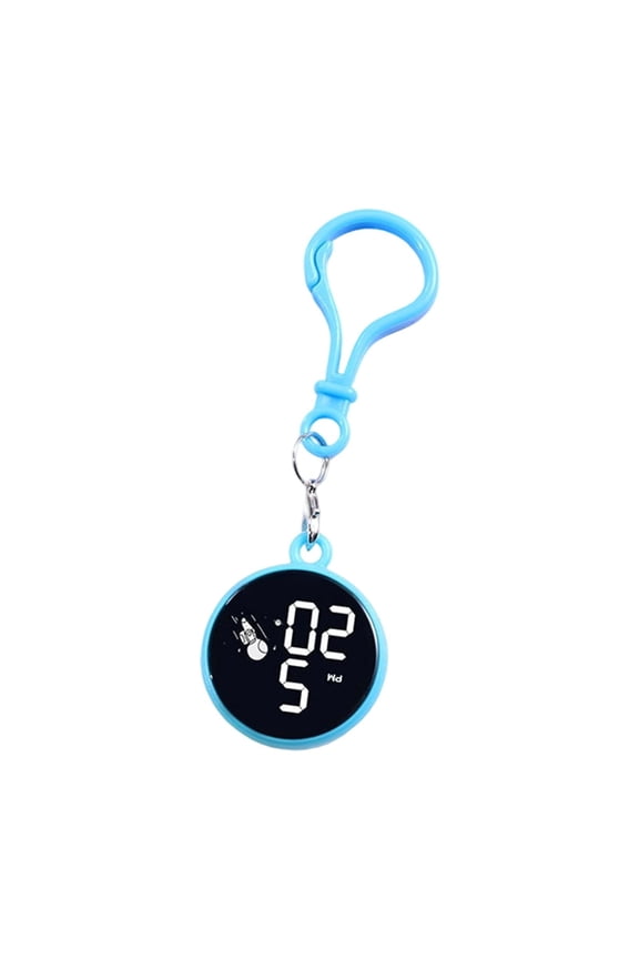 Water Resistant Digital Watch Detachable Hook For Bags Keyrings LED Backlight Display Pocket Watch