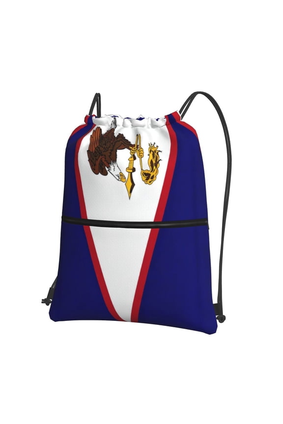 Water Resistant Drawstring Backpack America Samoa Flag Men Women Shopping Sport Yoga Bag