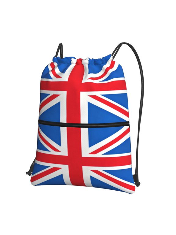 Water Resistant Drawstring Backpack British Flag Men Women Shopping Sport Yoga Bag