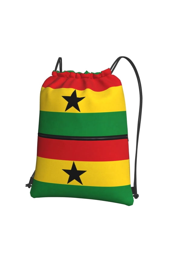 Water Resistant Drawstring Backpack Ghanaians-Flag Men Women Shopping Sport Yoga Bag